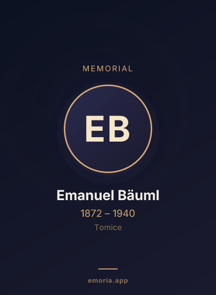 Memorial portrait of Emanuel Bäuml