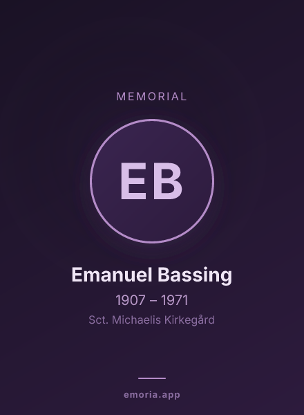 Memorial portrait of Emanuel Bassing