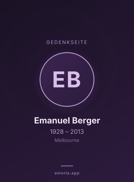 Gedenkportrait von Emanuel Berger