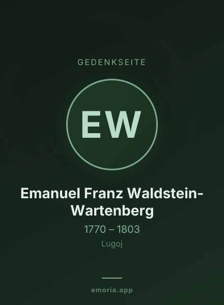Gedenkportrait von Emanuel Franz Waldstein-Wartenberg