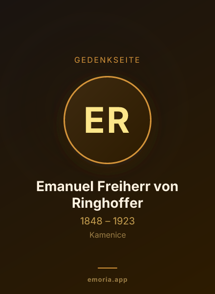 Gedenkportrait von Emanuel Freiherr von Ringhoffer