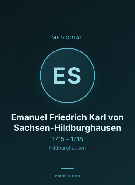 Memorial portrait of Emanuel Friedrich Karl von Sachsen-Hildburghausen
