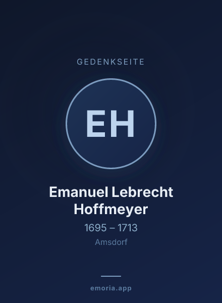 Gedenkportrait von Emanuel Lebrecht Hoffmeyer