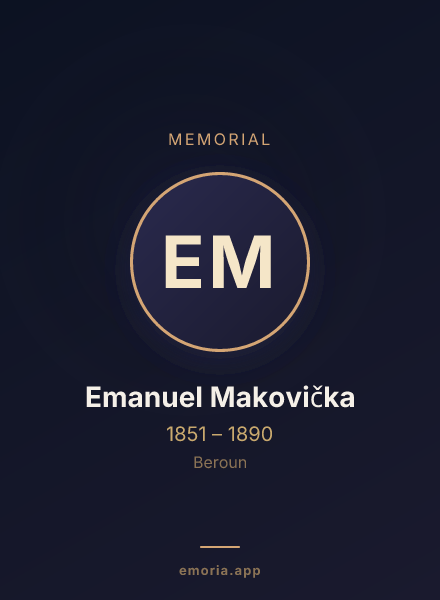 Memorial portrait of Emanuel Makovička