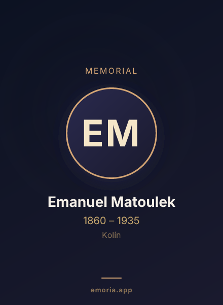 Memorial portrait of Emanuel Matoulek