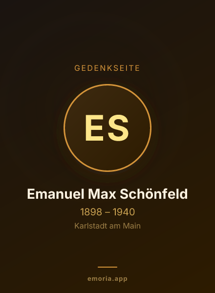 Gedenkportrait von Emanuel Max Schönfeld