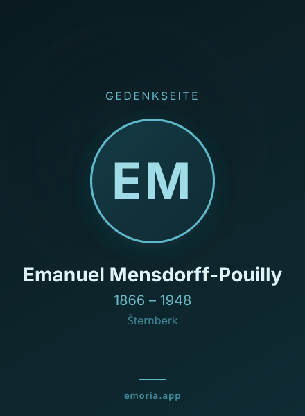 Gedenkportrait von Emanuel Mensdorff-Pouilly