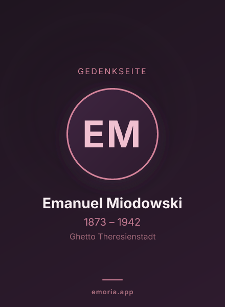 Gedenkportrait von Emanuel Miodowski