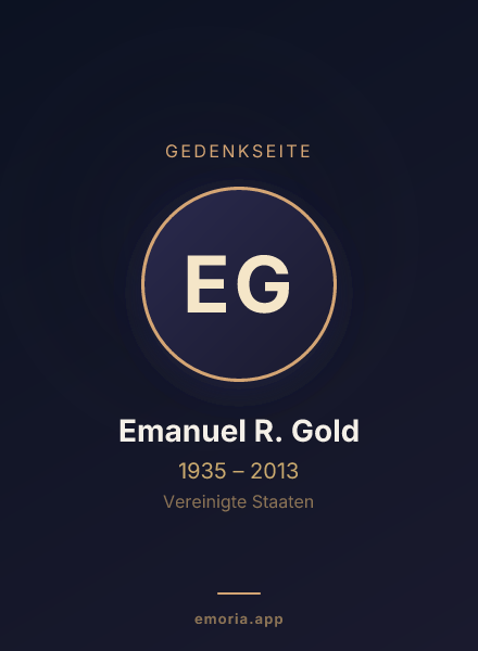 Gedenkportrait von Emanuel R. Gold