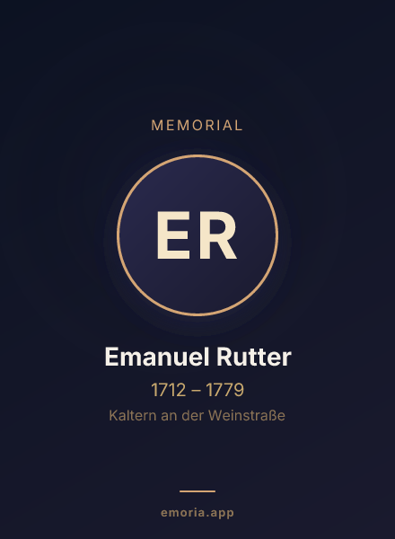 Memorial portrait of Emanuel Rutter
