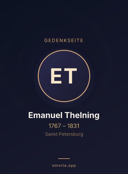 Gedenkportrait von Emanuel Thelning