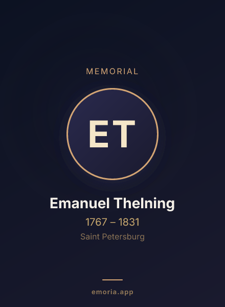 Memorial portrait of Emanuel Thelning