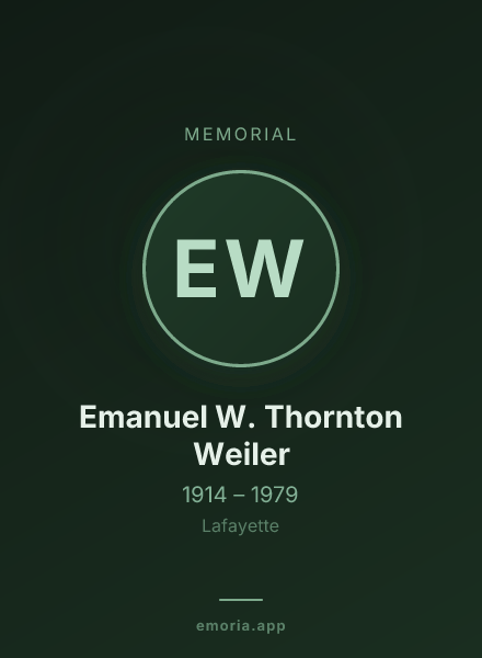 Memorial portrait of Emanuel W. Thornton Weiler