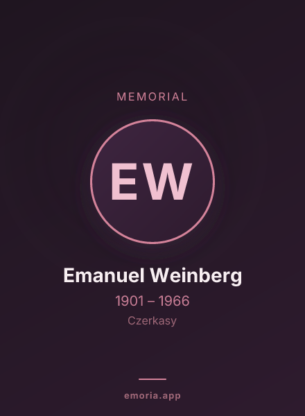 Memorial portrait of Emanuel Weinberg