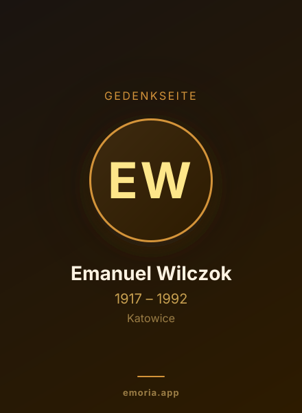 Gedenkportrait von Emanuel Wilczok