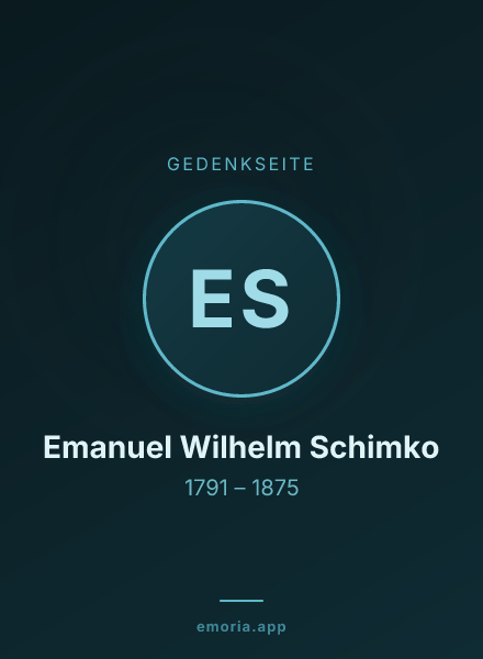 Gedenkportrait von Emanuel Wilhelm Schimko