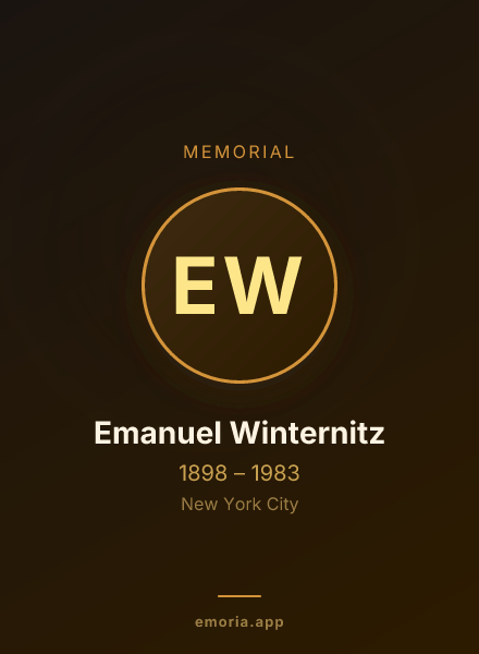 Memorial portrait of Emanuel Winternitz