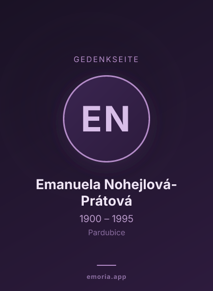 Gedenkportrait von Emanuela Nohejlová-Prátová