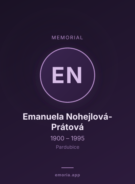 Memorial portrait of Emanuela Nohejlová-Prátová