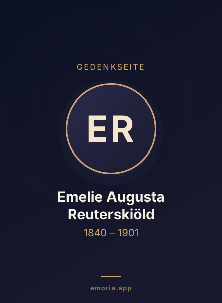 Gedenkportrait von Emelie Augusta Reuterskiöld