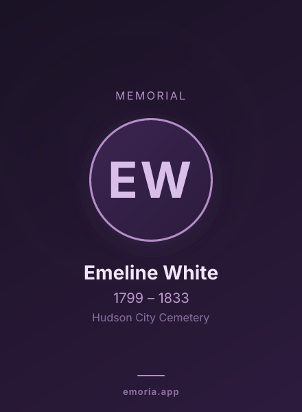 Memorial portrait of Emeline White