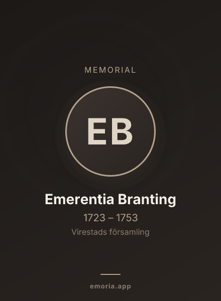 Memorial portrait of Emerentia Branting