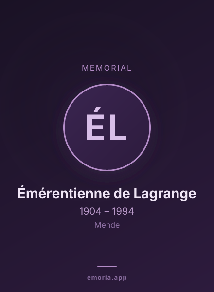 Memorial portrait of Émérentienne de Lagrange