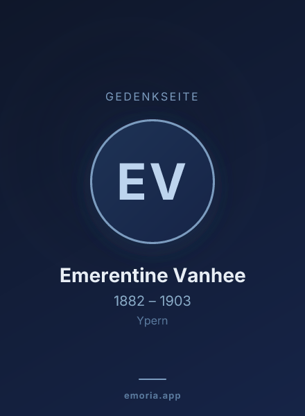 Gedenkportrait von Emerentine Vanhee