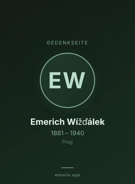 Gedenkportrait von Emerich Wížďálek