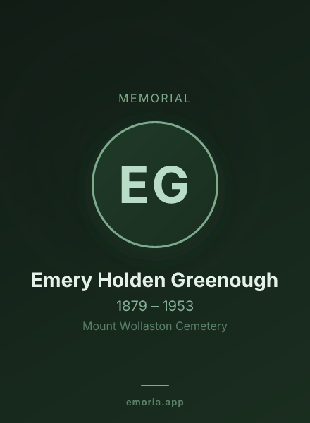 Memorial portrait of Emery Holden Greenough