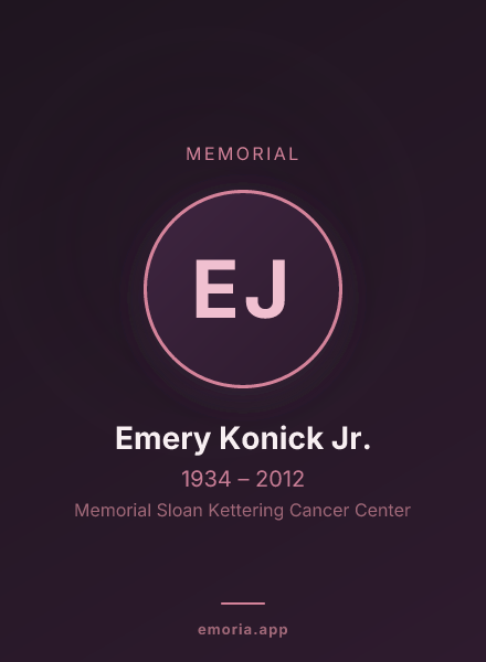 Memorial portrait of Emery Konick Jr.