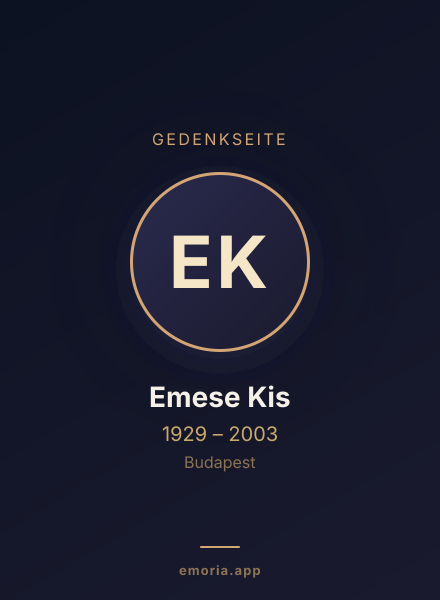 Gedenkportrait von Emese Kis