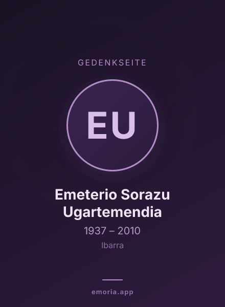 Gedenkportrait von Emeterio Sorazu Ugartemendia
