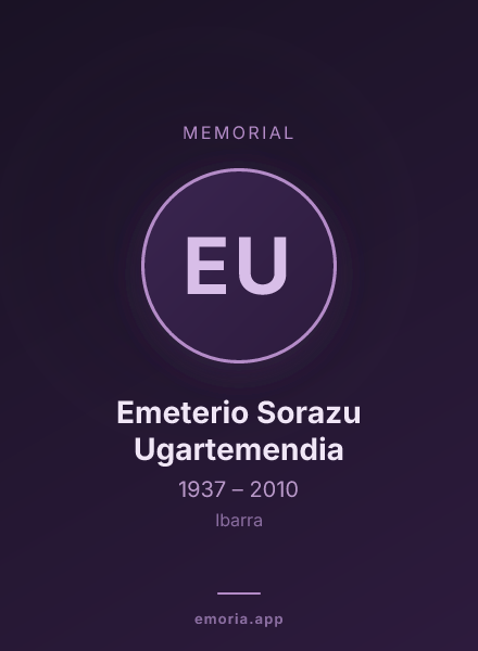 Memorial portrait of Emeterio Sorazu Ugartemendia