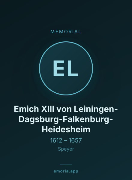 Memorial portrait of Emich XIII von Leiningen-Dagsburg-Falkenburg-Heidesheim
