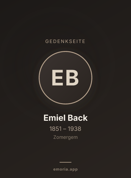 Gedenkportrait von Emiel Back