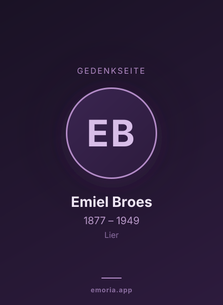Gedenkportrait von Emiel Broes