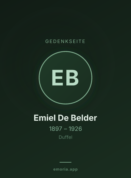 Gedenkportrait von Emiel De Belder