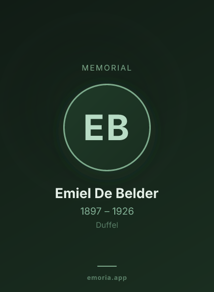 Memorial portrait of Emiel De Belder