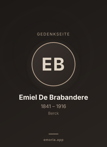 Gedenkportrait von Emiel De Brabandere