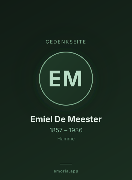Gedenkportrait von Emiel De Meester