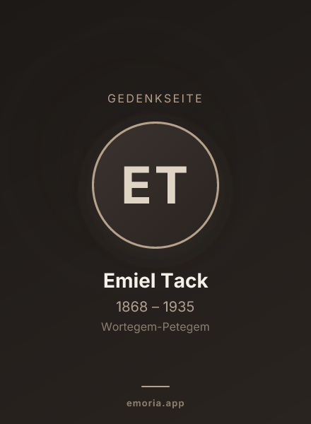 Gedenkportrait von Emiel Tack