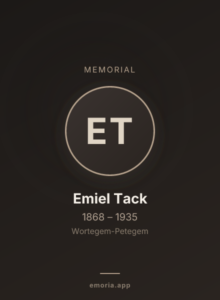 Memorial portrait of Emiel Tack