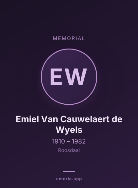 Memorial portrait of Emiel Van Cauwelaert de Wyels