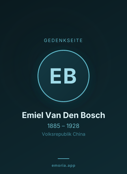 Gedenkportrait von Emiel Van Den Bosch
