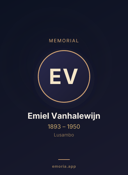 Memorial portrait of Emiel Vanhalewijn