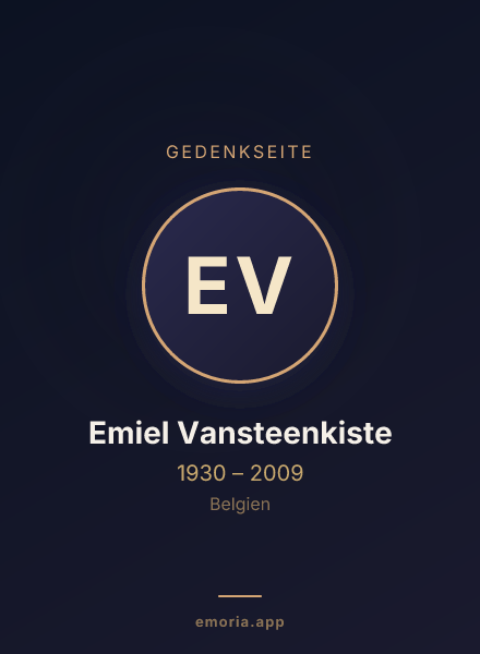 Gedenkportrait von Emiel Vansteenkiste