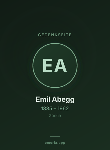 Gedenkportrait von Emil Abegg