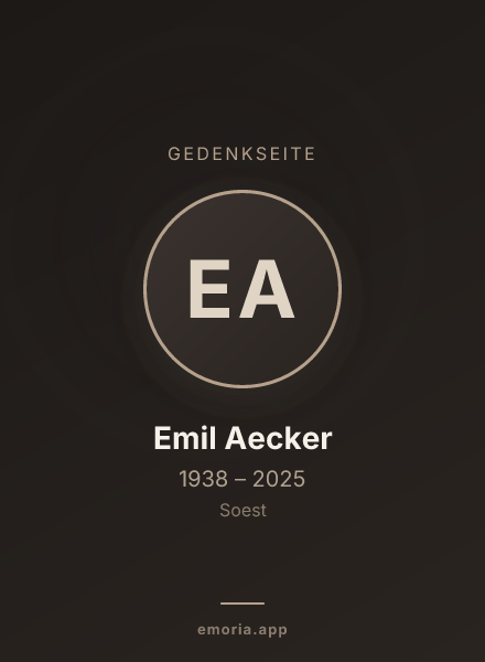 Gedenkportrait von Emil Aecker