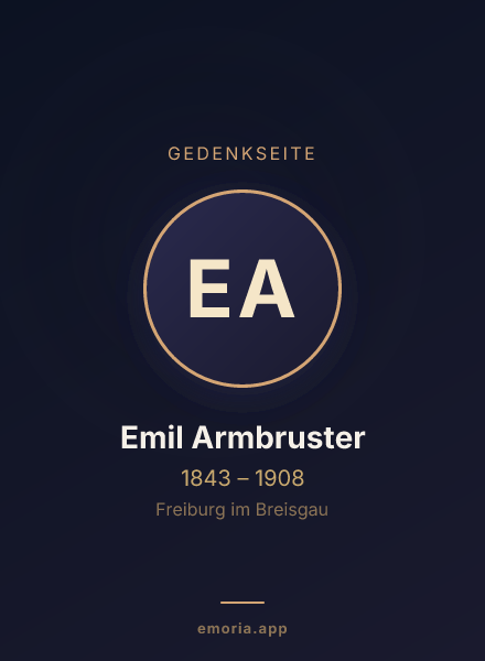 Gedenkportrait von Emil Armbruster